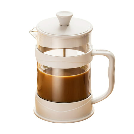 

French Press Coffee Maker Filter Press Pot Glass Tea Maker Thicken Heat-Resistant Borosilicate Stainless Steel Durable Portable for Home Living Room