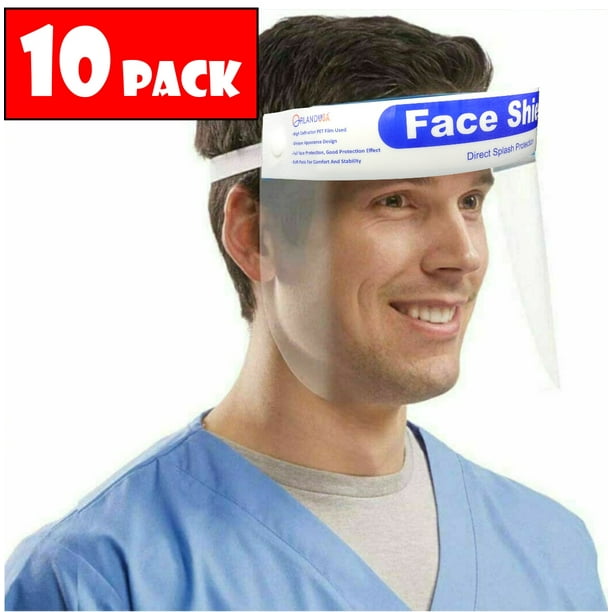 Full Face Shield, Protective Face Shield Anti Splash Clear Film Protect Face and Eyes with