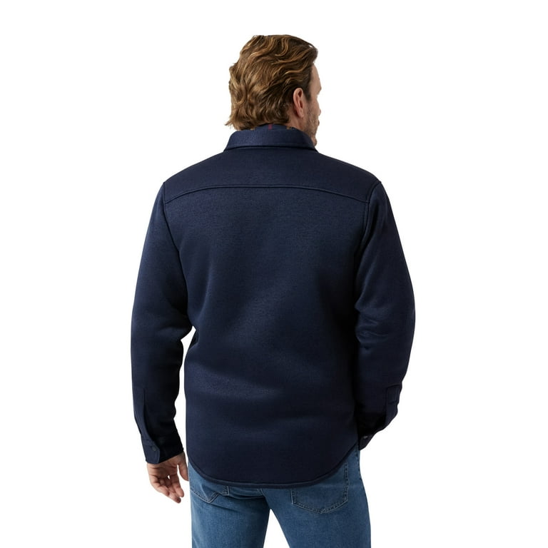 Chaps Men s Big Men s Sherpa Lined Fleece Snap Front Sweater Jacket Walmart