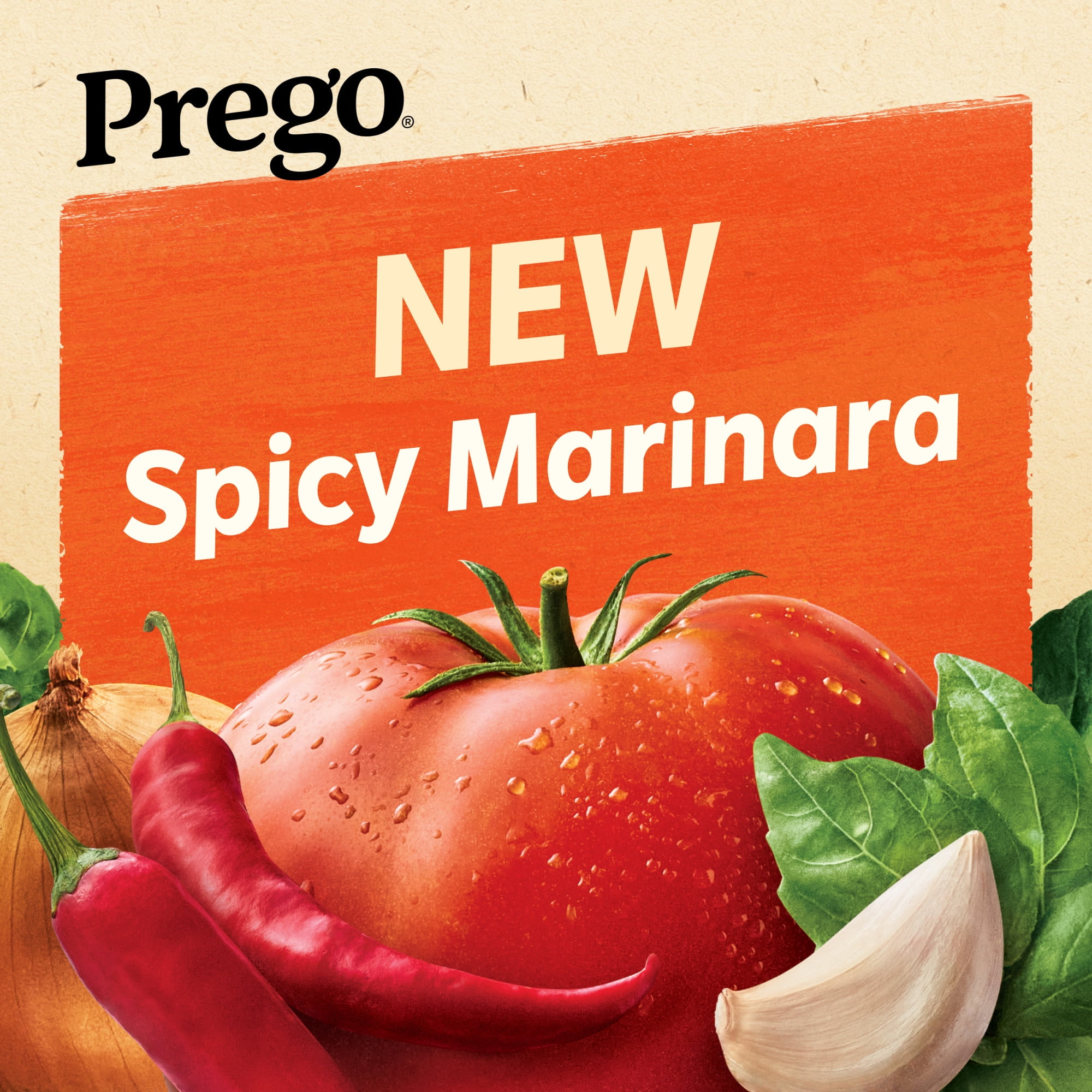 (6 pack) Prego Spicy Marinara Pasta Sauce, 24 oz Jar