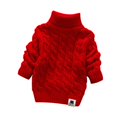 thumbnail image 1 of MODNTOGA Bébé Garçon Filles Tricot Pulls Câble Col Roulé Haut Automne Hiver Doux Chaud Pull Pull Tops(Rouge, 12-18M), 1 of 4