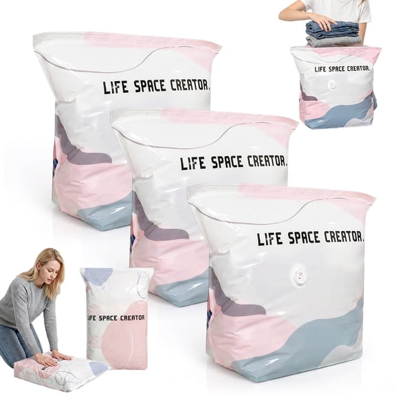 Better Life Space Storage Bags, No Pump Vacuum Storage Bags for Household Use