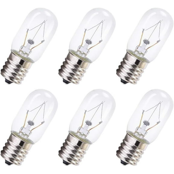 6 Packs T8 Incandescent Appliance Refrigerator Microwave Oven Light Bulb 40W Intermediate Base, E17 120V 2700K