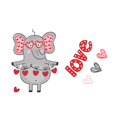 thumbnail image 2 of Kids Cartoon Love Happy Elephant Wall Sticker-Home Art Interior Decoration Any Room Nursery Mural Waterproof Vinyl Decal- Size : 10" x 7", 2 of 4
