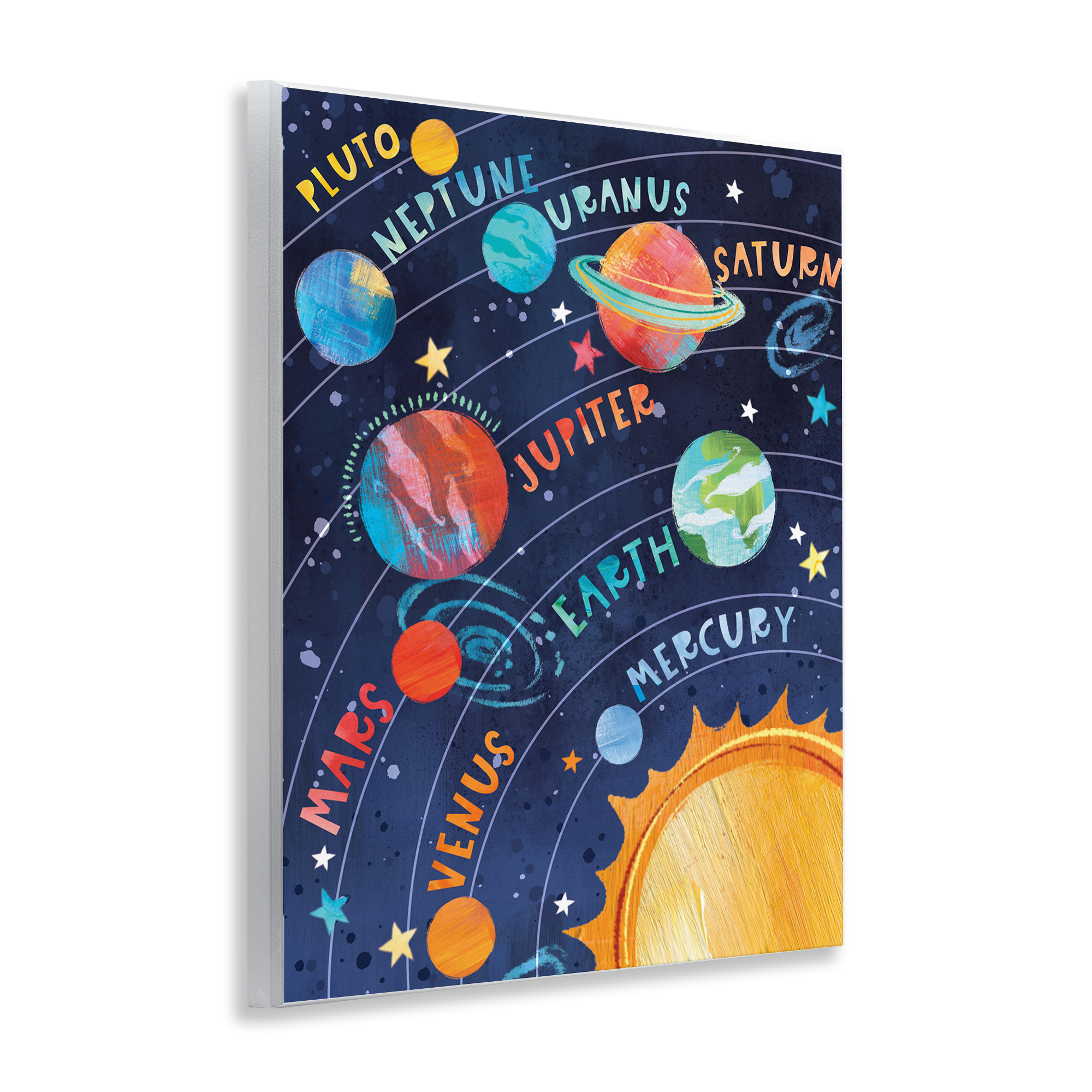 Stupell Industries Educational Solar System Novelty Painting Unframed Art Print Wall Art, 11 x 14