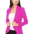 thumbnail image 5 of Moa Collection Women's Long Sleeve Open Front Blazer Solid Office Jacket (S-3XL), 5 of 6
