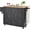Black, variant on Style Kitchen Island Cart with Solid Wood Top, 45.3" Wide Mobile Cart with Storage Cabinet, Spice Rack, Towel Holder, Drop Leaf & Drawer, White - Portable Rolling Kitchen Island with Wheels