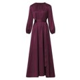thumbnail image 4 of Elegant Women's Long Sleeve Button Down Abaya Casual Dress Dubai Fashion Outerwear, 4 of 7
