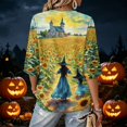 thumbnail image 5 of 3/4 Sleeve Halloween Shirts for Women Spooky Season T-Shirt Fall Funny Cute Printed Pullover Tops, 5 of 6