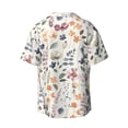 thumbnail image 2 of Vsdgher Watercolor Floral Print Men's Wrinkle Free Untucked Cuban Shirt Business Casual Button Down Shirts Short Sleeve Shirt, 2 of 7