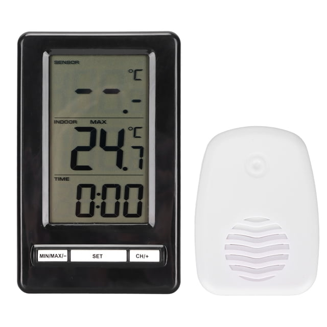 Termómetro Electrónico inalámbrico para interiores y exteriores, estación meteorológica Digital para el hogar, pantalla de reloj, termómetro electrónico