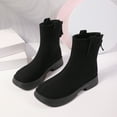 thumbnail image 6 of Women's Boots Low Chunky Heel Round Toe Ankle Short Boots Zip-up Fashion Casual Versatile Warm Fall Winter Shoes for Women Black 8.5, 6 of 10