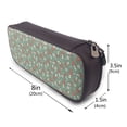thumbnail image 3 of Lsque Retro Hippie Groovy Mushroom Printed Big Capacity PU Leather Pencil Case Large Pencil Pouch Stationery Pen Bag Pencil Holder for Teen, 3 of 6