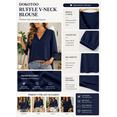 thumbnail image 3 of DOKOTOO Blouses for Women Dressy Casual Ruched V Neck Smocked Tops 3/4 Sleeve Loose Fit Shirts, 3 of 10
