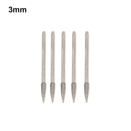 

BAMILL 5Pcs 2.35mm Shank Electroplating Diamond Grinding Head Polish Needle Jade Stone