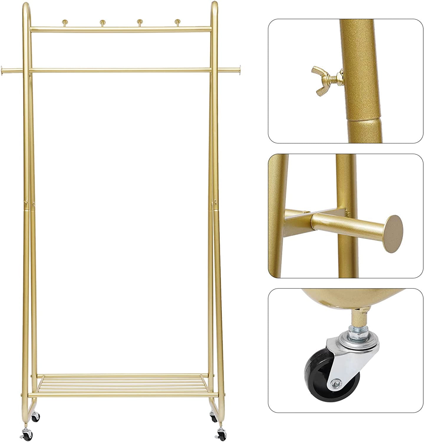 Buy Aohuada Industrial Pipe Rolling Clothing Rack Garment Rack Garment