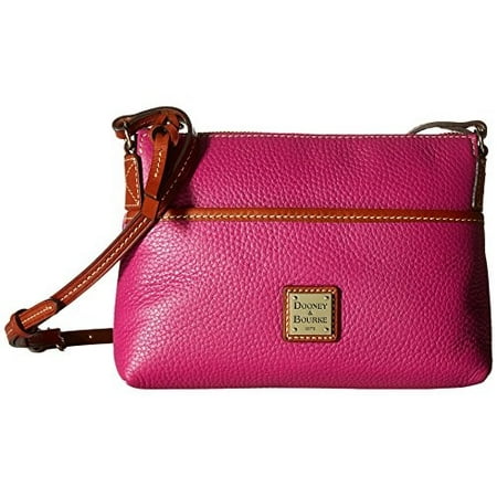 dooney & bourke women's leather ginger pouchette crossbody shoulder bag magenta