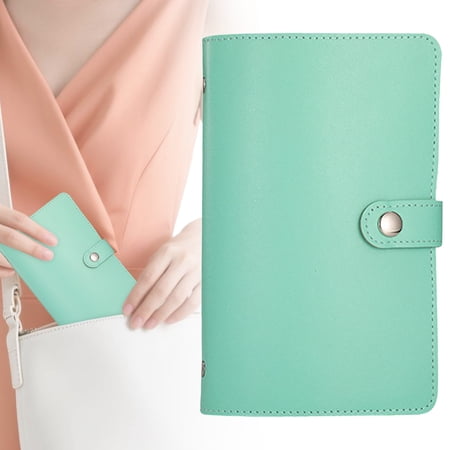 Miommo A6 Savings Challenge Book 100 Envelope Cash Binder Budget Planner Money Saving Organizer with Zipper Closure PU Leather Wallet Folder Light Green