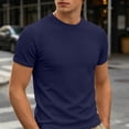 thumbnail image 6 of IYTR Mens Soft Tshirts Short Sleeve T-Shirt Slim Fit Crew Neck Solid Color Basic Soft Cotton Daily Wear Casual Essential Top (Navy,XL), 6 of 9