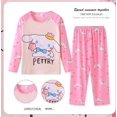 thumbnail image 3 of Sanrios Conjunto de pijama cómodo para niños y niñas Anime Hello Kittys Kuromi Cinnamoroll lindo cuello redondo pantalones de manga larga ropa de descanso, 3 of 5