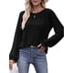 thumbnail image 2 of Camisas de Larga para Mujer, Moda Otoño 2025, Blusas Elegantes e Informales, Blusas Tipo Túnica Plisadas con Cuello Redondo. Negro S, 2 of 10