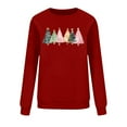 thumbnail image 5 of Lopecy-Sta Women's Christmas Print Crew Neck Sweatshirt, Loose Casual Japanese Sweatshirt Top, Festive Holiday Pullover Wine M, 5 of 6