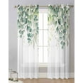 thumbnail image 6 of Spring Watercolor Plant Eucalyptus Leaves Tulle Curtains Living Room Kitchen Window ration Chiffon Voile Sheer Curtain, 6 of 7