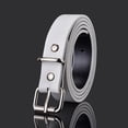 thumbnail image 5 of Boys Girls Vintage Retro Thin Waist Strap Children Leather Belt Pin Buckle Waistband Trouser Dress Belts WHITE, 5 of 8