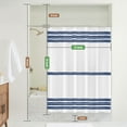 thumbnail image 3 of Seasonwood Blue Shower Curtain with Tassel for Bathroom Decor,Blue Striped Shower Curtain,Chic Polyester Bath Curtain Set with Hooks, 72 x 72, 3 of 8