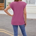 thumbnail image 5 of Women's Short Sleeve Dressy Tops Crewneck Textured Tops Cute Summer Tops 2024 Basic T Shirts Work Blouses Womens Long Sleeve Shirt Short Sleeve Athletic Top Exercise Wear for Women Women Long Sleeve, 5 of 8