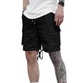 thumbnail image 2 of Diufon Mens Drawstring Cargo Shorts Spring Summer Casual Elastic Waist Outdoor Hiking Sport Shorts with Pockets, 2 of 7