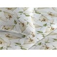 thumbnail image 3 of Ambesonne Floral Quilted Bedspread Set 3 Pcs, Retro Lily Flowers Botanical, Twin, Eggshell and Olive Green, 3 of 4