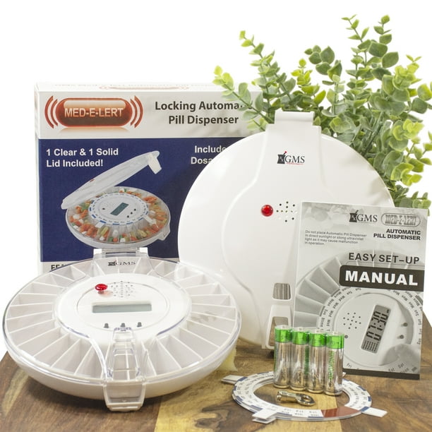 GMS Medelert 28 Day Automatic Pill Dispenser 6 Alarms 6 Dosage