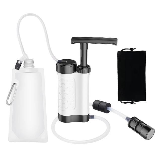Bomba purificadora de agua con filtro de agua de 0,01 micras Emergencia exterior portátil y Blanco Zulema Purificador de agua portátil