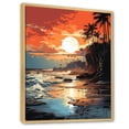 thumbnail image 2 of Designart "Strip of Coastal Paradise under Sunset Glow II" Coastal Framed Wall Art - Coastal Orange Coastal Minimalism Bedroom Framed Canvas Wall Art, 2 of 6
