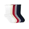 thumbnail image 4 of Jefferies Socks Womens Ruffle Cotton Knit Dress Slouch Scrunch Crew Cuff Ankle Socks 4 Pair Pack, 4 of 7