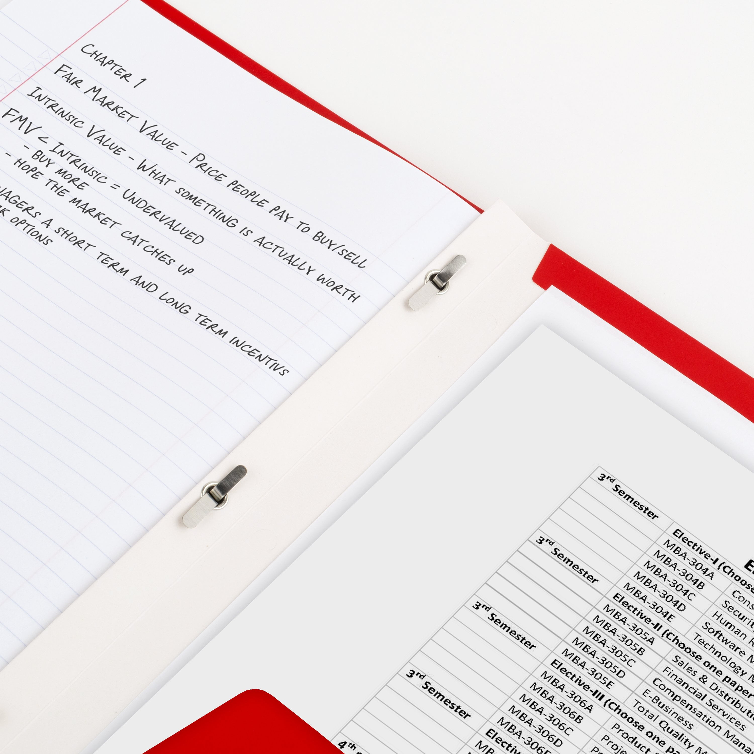 Five Star 2-Pocket Folder with Prong Fasteners, Red (34557)