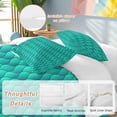 thumbnail image 2 of 3 Piece Turquoise Geometric Duvet Cover Set Full Size,Microfiber Comforter/Quilt Cover with Corner Ties and 2 Pillowcases,Modern Moire Abstract Art Aesthetics All Season Bedding with Zipper Closure, 2 of 8