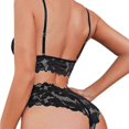 thumbnail image 1 of Ladies Lace Lingerie Set Crotchless Thongs Underwear Set Nightwear, 1 of 4