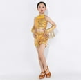 thumbnail image 4 of Auroural Clothes Set for Girls Size 8 Children's Solid Color Sleeveless Sequin Top Elastic Waisted Shorts Mid Size Children's Split Performance Suit With Sleeves Set Gold 9 Years, 4 of 5