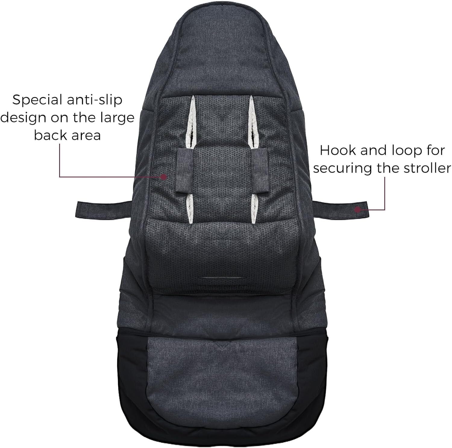 Momcozy Stroller Footmuff Universal | Easily Attaches to Most Strollers | Ultra-Plush,Weather-Proof | Deluxe Warm Stroller Bunting Bag | Extendable Stroller Cover for Winter | Adjustable Buckle,Black