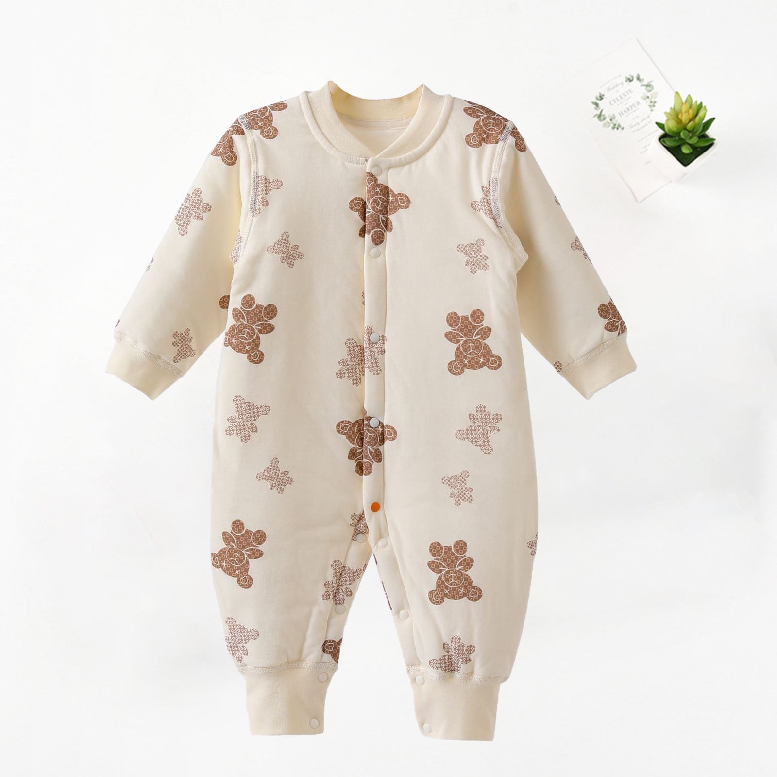 TopLLC Pyjama Bebe Fille Mince Combinaison en Coton Chaud a Manches Longues Coton Hommes et Femmes Escalade Desossee Vetements Vetements pour Enfants