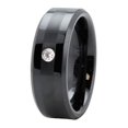 thumbnail image 1 of EWC R40058-145 Black Ceramic Ring with CZ & Satin Finish - Size 14.5, 1 of 1