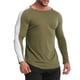thumbnail image 1 of Camiseta de manga larga para hombre, cuello redondo, empalme, camisetas deportivas de talla grande p Abanopi Camiseta de los hombres, 1 of 7