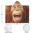 thumbnail image 3 of Funny Orangutan Wearable Blanket Hoodies for Women Men Adults Warm Lightweight Surprised Expression Orangutans Hooded Blankets for Couch Bed Decor Halloween 50x60 Inch, 3 of 5