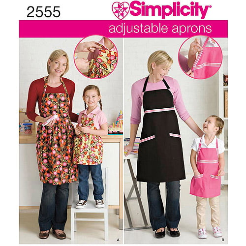 Simplicity Misses' & Child's Size S-L Aprons Pattern, 1 Each