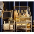 thumbnail image 2 of Organizador de cosméticos Hersoo Luxury, de vidrio apilable, juego de 3 piezas, 2 of 6