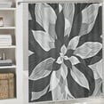 thumbnail image 6 of Pratyus Flower Pattern Black and White Modern Waterproof Shower Curtain for Country Cottage & Farmhouse Bathroom Decor 100% Polyester Fiber Bathroom Shower Curtain Set with Hooks 69x72, 6 of 7