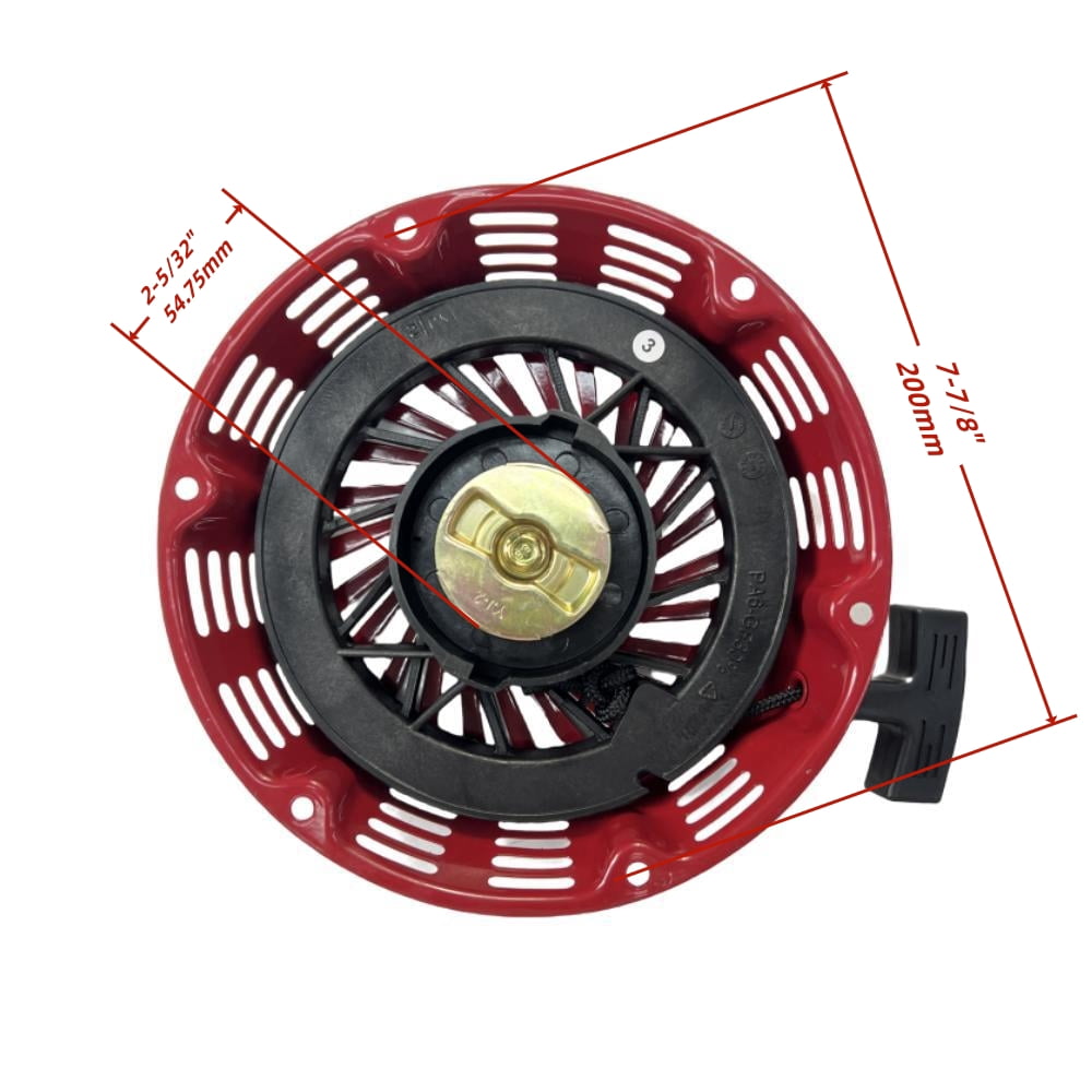 POWER PRODUCTS Recoil Starter with Handle & Bolts -- Compatible Replacement for PREDATOR Inverter Generators 9500-Watt Surge / 7600-Watt Running (SKU# 71365, 59188)
