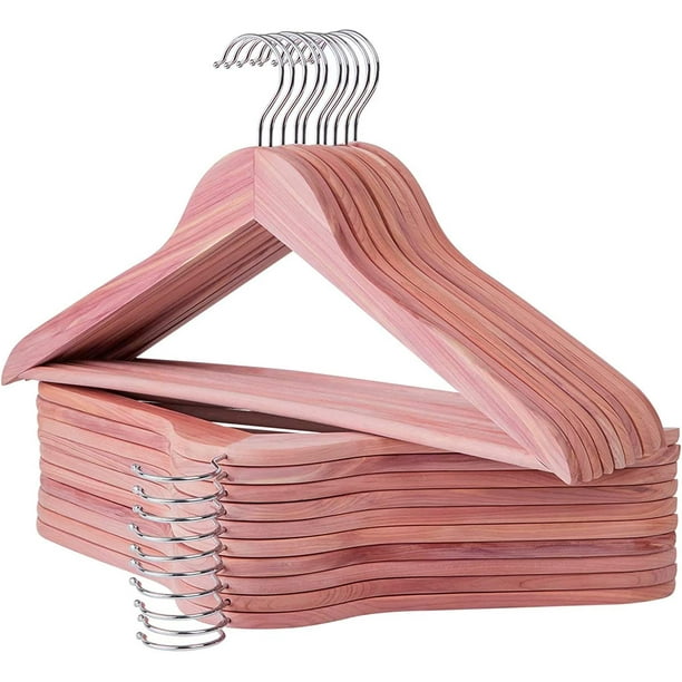 American Red Cedar Hangers 30 Pack, Wooden Suit Hangers with 360